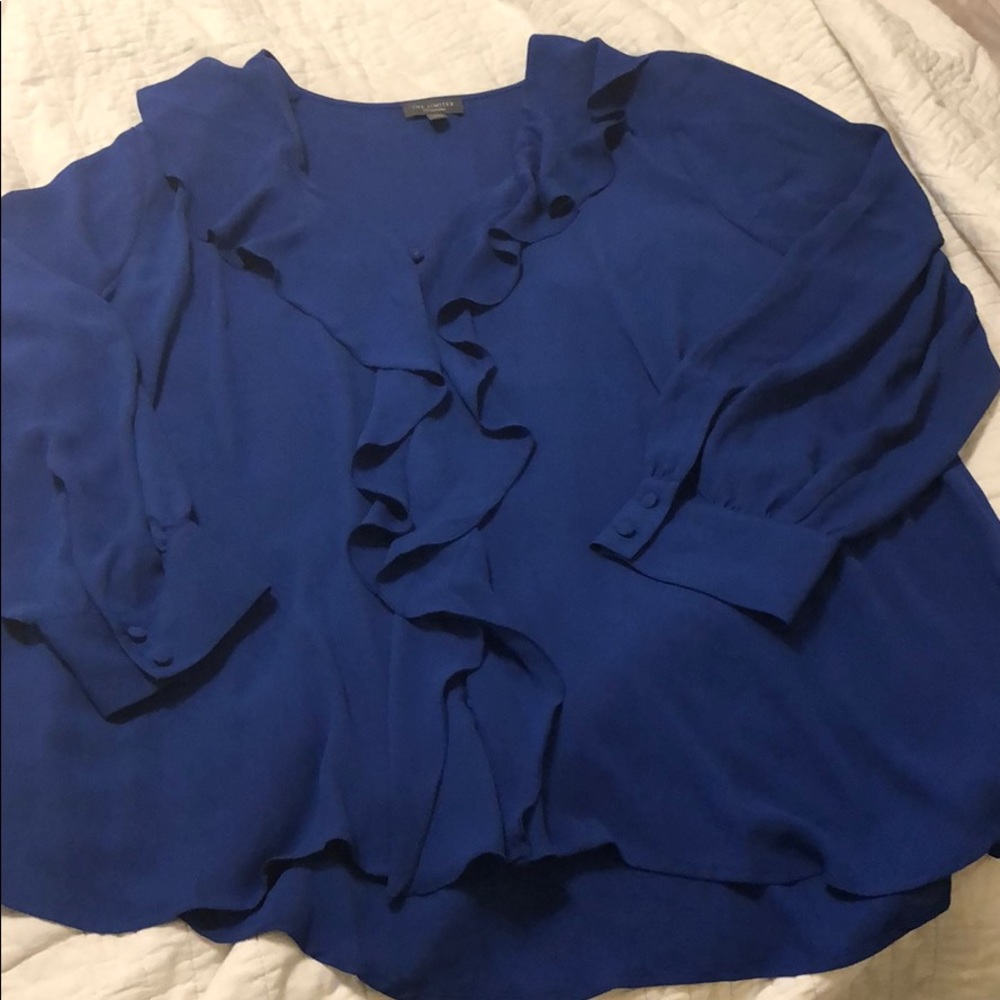 Flowy blue 3/4 sleeve blouse